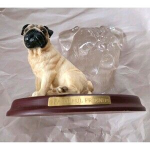 Vintage Bradford Exchange Faithful Friend Pug Pals Figurine 3D Plastic Image